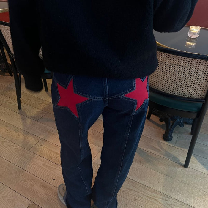 Stylish Star Jeans With A Pop Of Color