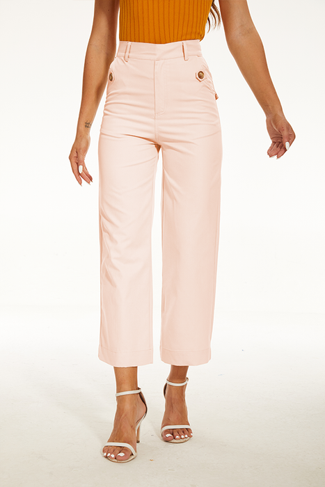 Comfy Stretch Twill Cropped Wide Leg Pant