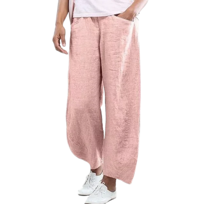 Casual Wide Leg Cotton Pants