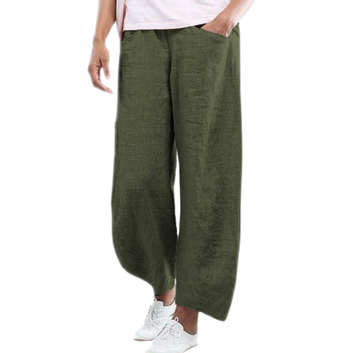 Casual Wide Leg Cotton Pants