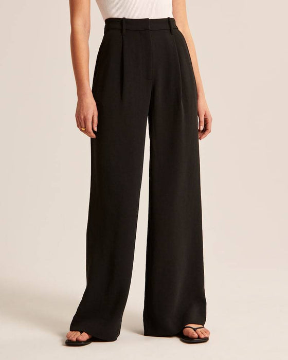 Summer 2023 Icy Tailored Crepe Wide-Leg Pants