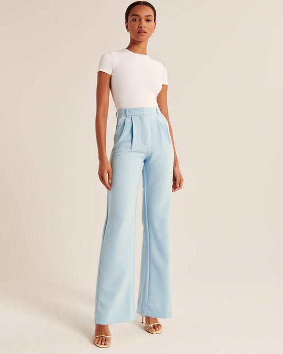 Summer 2023 Icy Tailored Crepe Wide-Leg Pants